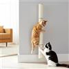 Pinkgarden Tiragraffi da Parete Montato a Muro 81 cm, Palo Graffiatoio in Sisal Extra Alto per Gatti Grandi da Interno, Palo da Arrampicata Verticale Salvaspazio per Gatti con Legno Naturale e Design