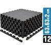 Eyepower 12 tappetini di protezione per il pavimento con bordo - 63x63x2cm tappetino per il fitness