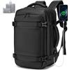 BAGZY Zaino Ryanair 40x20x25 Zaino da Viaggio Aereo Bagaglio a Mano 20L Zaini 40 x 20 x 25 cm Zaini Lavoro Uomo Zainetto Impermeabile per PC Portatili 14 Pollici per Scuola Trekking Donna Nero