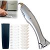 CLIUNT Coltello Multiuso a Gancio, Coltello a Uncino Taglierino con 10 Lame Cutter Trapezoidale e 10 Piccola Lama a Gancio, Taglierini Professionali, per Tagliare Pavimenti in PVC