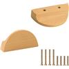 MOROBOR Maniglie per cassetti a mezza luna, 2 maniglie a semicerchio in legno a doppio foro, in legno naturale, per mobili, comò, guardaroba, armadio