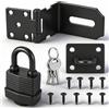 Fentar Lucchetto con Chiusura a Viti, Serratura Porta con Chiave per Giardino, Chiusura Hasp 90 Gradi in Acciaio Inox, Lucchetto Impermeabile per Camera da Letto Capannone Serratura Porta (Nero)