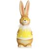 com-four® Supporto Decorativo per Pasqua, Coniglietti pasquali Colorati con Bicchieri, Decorazione Pasquale per Stare in Piedi, Decorazione Pasquale in Ceramica (1 Pezzo 25 cm Giallo)