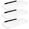YIXNSW Set di 3 mensole da parete, 40 x 15 x 3 cm, colore bianco, con supporti di montaggio per soggiorno, camera da letto, ufficio