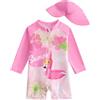 WYTbaby Costume da bagno per bambini, protezione UV, con bottoni, monopezzo, a maniche lunghe, per bambini da 3 mesi a 3 anni, sirena blu, 12- 18 mesi