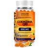 L.E.O LAB Coenzima Q10 200mg 120 Gummies all'Arancia Senza Zucchero - Caramelle Gommose con Vitamina C - Coq10 Made in Italy