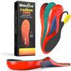 Welnove Solette sportive in fibra di carbonio con supporto per l'arco plantare, assorbimento degli urti professionale e ritorno di energia per corsa, basket e allenamento ad alto impatto, maggiore
