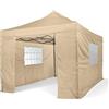 All Seasons Gazebos: Gazebo pop-up 3x4.5m completamente impermeabile con 4 pareti laterali - Beige