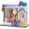 Rolife Casa delle Bambole Mini Negozio Casa in Miniatura in Legno Book Nook Kit Modellismo da Costruire Adulti Decorazione d'Interni Regalo di Compleanno per Adulti (Negozietto di Musica)