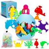USHOP Giochi Bagnetto Neonato,30 Pezzi Giocattolo a Ventosa in Silicone,Giocattoli da Costruzione Giocattolo Sensoriale da Viaggio Giocattoli Bagno Educativi Regalo per Bambini 3 4 5 6 7Anni