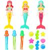 COSORO 14 Pezzi Giocattoli da Immersione Giochi per Piscina,Giochi Acquatici per Bambini 3 Sirene 3 Calamaro 8 Gemme Marine Giocattoli Subacquei per Allenamento Subacqueo e Feste per 3-12 Anni