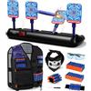 Lehoo Castle Bersaglio per Nerf Con Gilet Tattico, 4 Bersagli Auto-Reset Elettrico Con Luci, Suoni e Frecce in Schiuma - Regalo per Ragazzi