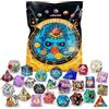 QMAY Mystery Dice, 7 dadi in polyhedral, stile casuale per Dungeon and Dragons MTG Table Games RPG DND resina cubo D20 D12 D10 D% D8 D6 D4