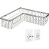 TATAY Mensola Bagno senza Foratura Angolare Rettangolare | Sistema di Fissaggio Incluso (Quick Fix) | Resiste 5kg | Alluminio 100% Inossidabile | Cestello Doccia Organizer - 30x8,5x30cm - Cromato