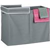 Relaxdays Cesto Portabiancheria con Coperchio, 100 L, Contenitore Panni Sporchi in Stoffa Pieghevole, 50x68x34cm, Grigio, Cartone