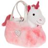 GIPSY TOYS - PELUCHE UNICORNO GIRLY BAG FASHIONISTA ROSA E BIANCO CON BORSA E DETTAGLI ARGENTATI - 18 CM