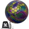 CROSSWAY Pallone da Calcio Olografico Riflettente - Pallone Ufficiale Taglia 5,Ideale Per Foto,Video in Evidenza e Giochi