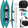 Abahub 320cm Kayak Gonfiabile 1 Persona Kayak Gonfiabile con Pagaia, Sedile, Poggiapiedi, Pompa a Mano e Borsa per Kayak Canoa Gommone 1 Posto 320x89x23cm Blu
