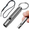 DGSLWH 1 Pezzo Fischietto in titanio, 120dB Monotubo Fischietto Emergenza ad Alta Frequenza, TC4 Titanio, per Outdoor, EDC, Escursionismo & Soccorso, Leggero 7.8g con Portachiavi & Lanyard Regolabile(Grigio)