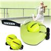 BOOSTEADY Premium Tennis Trainer rimbalzo con base in metallo, set portatile da tennis da solo, con 3 palline altamente elastiche, pratica per adulti, bambini e principianti, giallo
