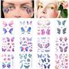 DIVINA VITAE 12 fogli Tatuaggi Temporanei Halloween Glitter Farfalla Adesivi Tatuaggi Finti Tatuaggi Temporanei Viso Butterfly Temporary Tattoo Colorati Farfalla Adesivi Tatuaggi donne feste Natale