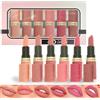EONFAVE Set di rossetti opachi, 6 colori altamente pigmentati, rossetti nude, rosa, caffè, impermeabili e di lunga durata, texture vellutata e nessuna sensazione granulosa, set trucco labbra