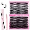 FADLASH Kit di Extension Ciglia Ciuffetti, 280pcs Ciglia Finte Volume Russe da 0,07mm Curva D Mix 12-18mm 40D e 50D Lash Cluster Naturali Individuali, Bond and Seal, Pinzette perLash Cluster