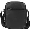 BEMON Enzo, borsa da uomo in pelle grana 24 x 19 x 7 cm, Nero