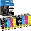 NINETEC 502XL Multipack Cartucce per stampante compatibili per Epson 502 XL Expression Home XP-5100 XP-5105 XP-5115 XP-5150 XP-5155 per Workforce WF-2860dwf WF-2880dwf WF-2865dwf WF-2885dwf 10-Pack