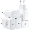 sccvee Caricatore USB C, 5 pack Presa USB C 25W Ricarica Rapido Spina Type C Carica Adattatore PD Alimentatore Muro USB C Caricabatterie compatibile con iPhone 16/15/14 Plus/Pro Max (senza cavo di ricarica)