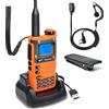 HYSHIKRA Quansheng UV-K5 (8) VHF UHF walkie talkie portatile FM NOAA UV-K6 Radio bidirezionale per esterni/magazzino e logistica/navigazione/produzione industriale (orange, con auricolare a forma di G)