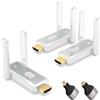 Steetek Trasmettitore HDMI Wireless e 2 Ricevitori, Portata 150m HDMI Wireless, 1080P@60Hz Doppia Banda 2.4G/5G per Streaming, Conferenze da PC a TV/Monitor/Proiettori, Plug and Play