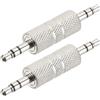 PATIKIL Adattatore Audio Maschio a Maschio da 3.5mm (1/8 Pollice), 2Pcs Adattatore Stereo Jack Connettore Metallico per Cuffie Computer Laptop Altoparlante, Argento