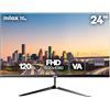 Nilox NXM24FHD1203 Monitor Gaming 24'' Full HD, Frequenza 120 Hz, Supporto VESA 75×75 mm, Connessioni HDMI/VGA, Riduzione Luce Blu