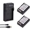Newmowa EN-EL9 EN-EL9a Batteria (2 pezzi) e USB Caricatore Kit per Nikon | Compatibile con Nikon EN-EL9 EN-EL9a e Nikon D40, D40X, D60, D3000, D5000