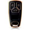 OFFCURVE Custodia Chiavi Auto Guscio Chiave, Cover Chiave Copri Chiavi Telecomando 3 Tasti Adatto per Audi A3 A4 A5 A6 A7 A8 Q2 Q3 Q5 Q7 Q8 S4 S5 S6 S7 S8 SQ5 SQ7 R8 RS4 RS5 RS TT TTS TTRS B9 D5 F5