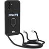 BGHHEU Cover con Cordino per Samsung Galaxy S25 Plus,Custodia con Collana Collo Silicone Antiurto Case,Protezione Fotocamera Slot Carte 360° Anello Supporto,Silicone Case,Nero