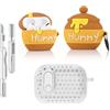 LEWOTE 3 in 1 Compatibile con Apple Airpods Pro (2a/1a Generazione) Custodia Protettiva Divertente e Carina con Kit Pulizia & Portachiavi (Hony Pot)