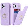 SailorTech iPhone 11 Pro Custodia Con Portacarte per Donne, Anello Stand Con Kickstand, Carta di Credito - Carino e Alla Moda - Viola