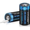 CITYORK D Cell - Batterie ricaricabili ad alta capacità, 1,5 V, 15000 mWh, al litio D, con cavo di ricarica di tipo C, confezione da 2