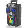 iDance Funky Skull FS400 Altoparlante Portatile Bluetooth per Feste con Effetti di Luce LED, Super Bass e Funzione Karaoke