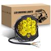 RIGIDON 1Pcs 5 Pollici 50W Faro da Lavoro Led, 12V 24V Rotonde Luci di Lavoro, IP67 Impermeabile Barra Led Fuoristrada per Auto Camion SUV 4x4 Veicoli Offroad, 3000K Giallo Faretti Fendinebbia