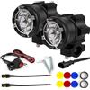 APEBAZY Faretto per Moto da 90W 9000lm, Faro per Moto Impermeabile IP68 con Fendinebbia Collegato con Interruttore e Staffa di Montaggio, Flash a Doppia Modalità, per Moto da 12V~-85V