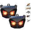 Quieasy Repellente solare per animali all'aperto, Luce Solare Predator Deterrent con luci LED Rosse stroboscopiche,Deterrent per Deer,Coyote,Cani,Volpi,Uccelli e Moffette