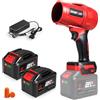 ONEVAN Turbo Soffiatore a Batteria, 600km/h Soffiatore per Foglie Brushless con 2 Batterie 4,5Ah e Caricabatterie 1,2A, Forza Soffiante 1,5kg, Soffiatore Elettrico Portatile per Foglie, Polvere e Neve