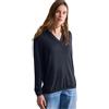 Cecil B322622 Maglia con Colletto a Camicia, Universale Blu, XL Donna