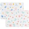 Kaslaider 2 Pezzi Fasciatoio Portatile Neonato, Materassino Fasciatoio, Fasciatoio Neonato, 50x70cm Cotone, Motivo Delfino Rosa Blu, Impermeabile