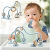 AiTuiTui Giocattolo Sensoriale in Silicone con Ventosa per Neonato 6-12 Mesi, Gioco Interattivo da Tavolo o Seggiolone per Bambini 7 8 9 10 Mesi, Giocattolo Educativo per con Anello di Legno (blu)