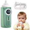 Eirolace Scaldabiberon portatile in viaggio, controllo della temperatura a 11 livelli e display a LED, riscaldamento rapido senza acqua, batteria da 10400 mAh, con luce notturna per viaggi e casa (verde)