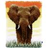VERVACO Latch Hook Kit per Tappetto Elefante nella Savana II Kit Gancio di Chiusura Tappeto ca. 38 x 52 cm Set Ricamo Principianti Casa Decorazioni attività Creative Adulti Hobby Rilassanti